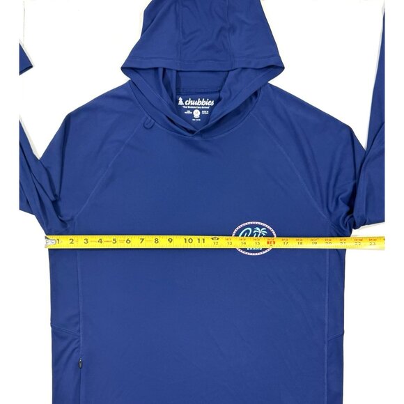 Chubbies Mens Sun Hoodie Size Medium Navy Graphic Pullover UPF Lightweight - Picture 11 of 12